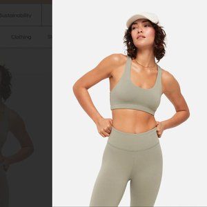 MATE the Label Bundle Organic Stretch Legging and Sports Bra Set Size Small Moss